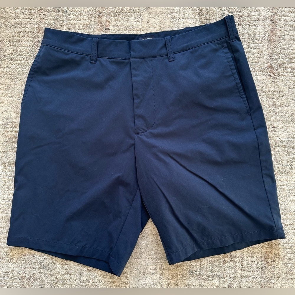 J Crew Men’s 9” Navy Shorts - Size 32 - Snap Button/Zip Closure